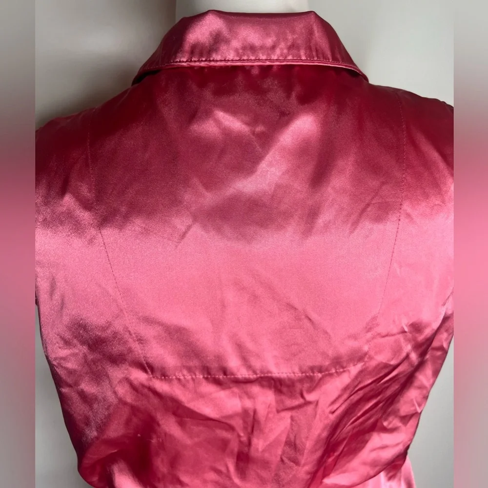 Vintage Satin Pajama Set 90s Valerie Stevens Sleevless Top Shorts Pink Silky Pjs - Picture 10 of 16